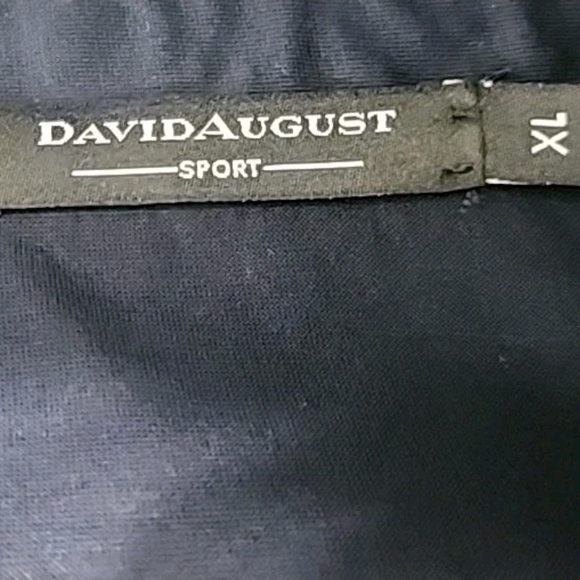 #96 David August Luxury Cotton Polo SPORT Shirt Navy Blue Mens XL Made Italy - Picture 3 of 6